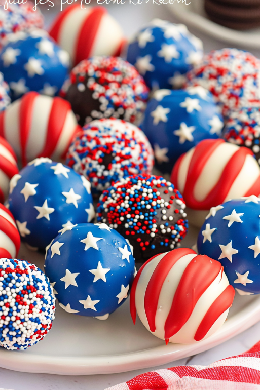 Patriotic Oreo Balls 5 Patriotic Oreo Balls