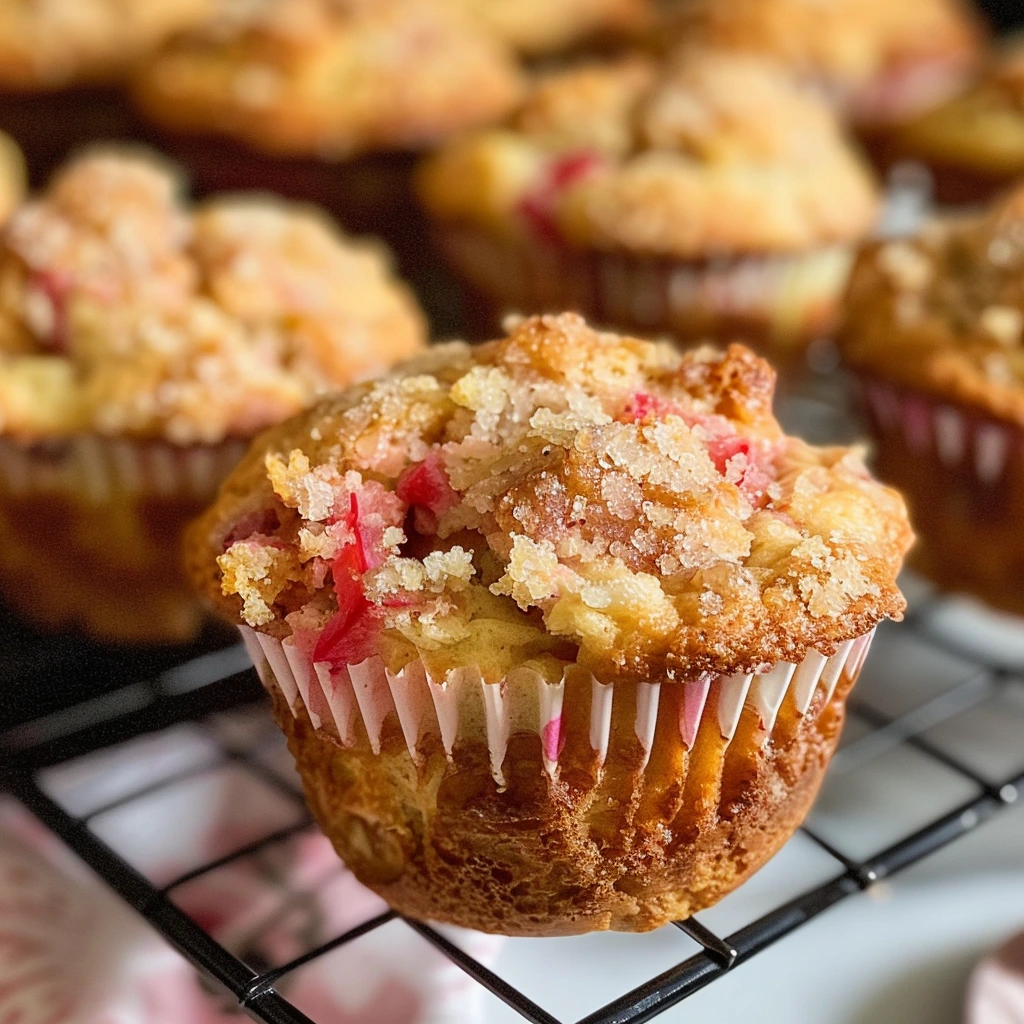 Freshly Baked Rhubarb Muffins
