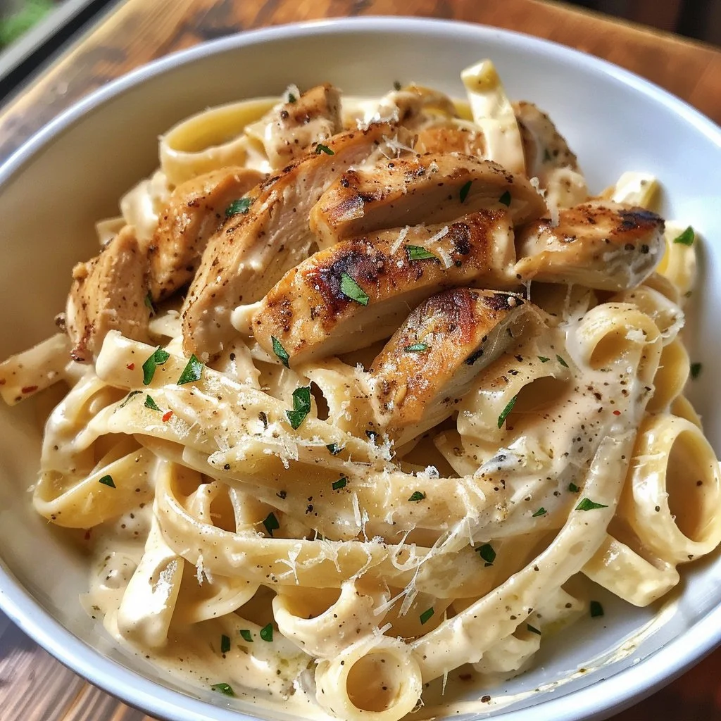 Creamy Cajun Chicken Pasta served in a bowl with fresh ingredients